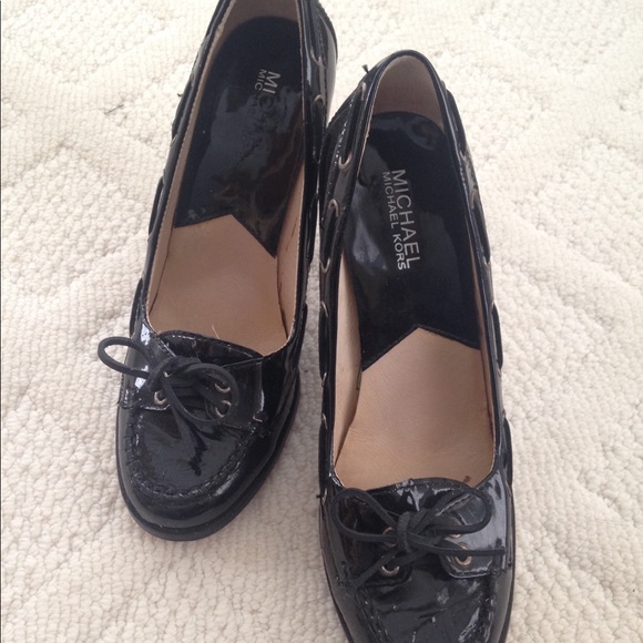 MICHAEL Michael Kors Shoes - {MICHAEL KORS} Patent Leather Loafer Heels